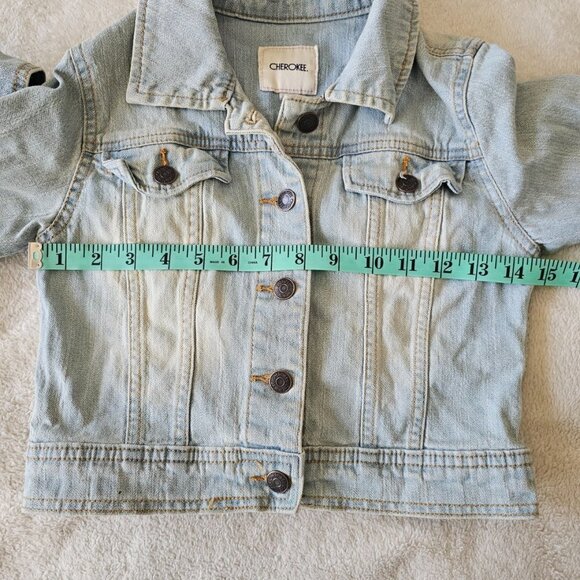 Girls Cherokee Light Acid Wash Denim Jean Jacket, M 7/8 - Picture 8 of 13